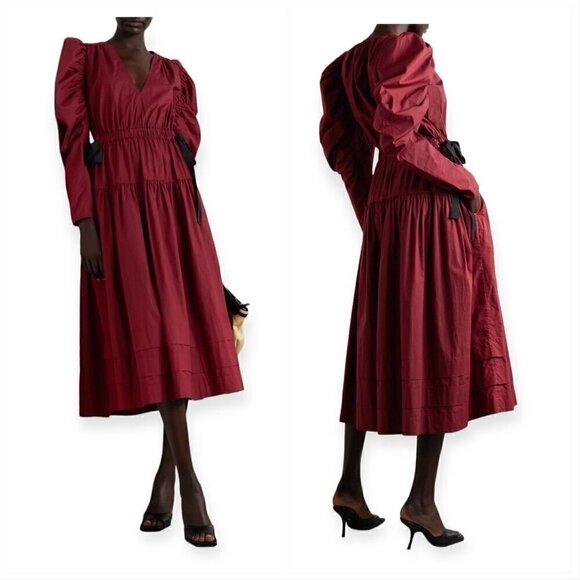 Ulla Johnson Althea Midi Dress in Bordeaux, Size 2, New with tag - Picture 2 of 16